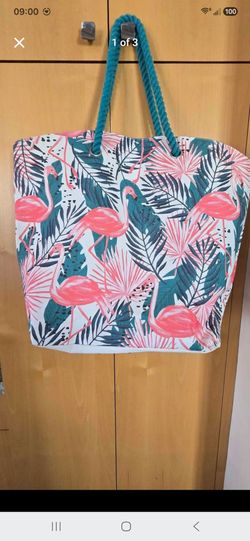 Large Flamingo Beach Tote