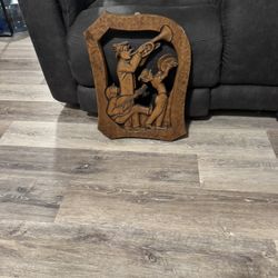Hand Carved Musicians Plaque - Price Reduced