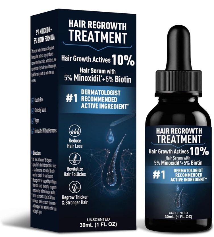 Extra Strength 5% Minoxidil for Men Hair, Minoxidil for Women Hair Growth, Minoxidil for Men Beard, Hair Growth Serum with 10% Hair Growth Actives, To