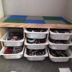 Lego Storage And Building Table (with Tons Of Legos)
