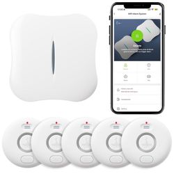 WiFi Water Leak Detectors 5 Pack, 120dB Adjustable Loud Water Leak Sensor, Wireless Wi-Fi Water Leak & Drip Alarm, App Alerts, 5 Water Alarm Sensors &