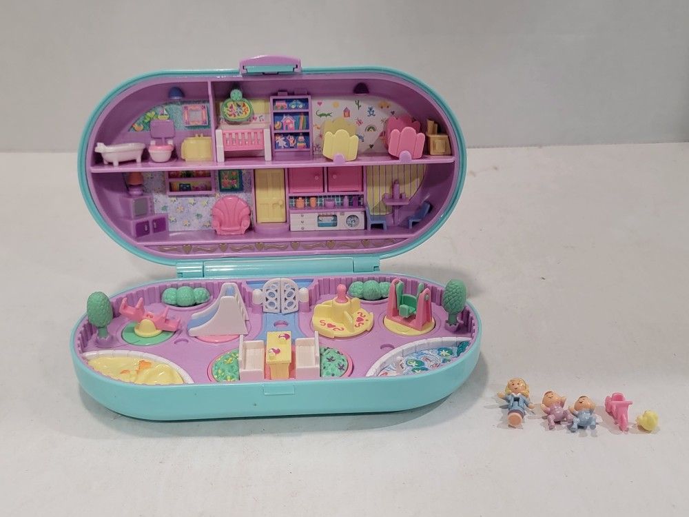 Polly Pocket Babysitting Stamper Set Nursery Bluebird 1992 Vintage Complete