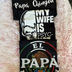 3 Size Large Papa / Dad T Shirts 