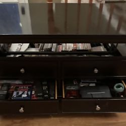 OBO CHERRY OAK FINISH BEAUTIFUL LIVING ROOM TABLE THAT LIFTS AND COLLAPSES FOR DINING AND SNACKS ETC