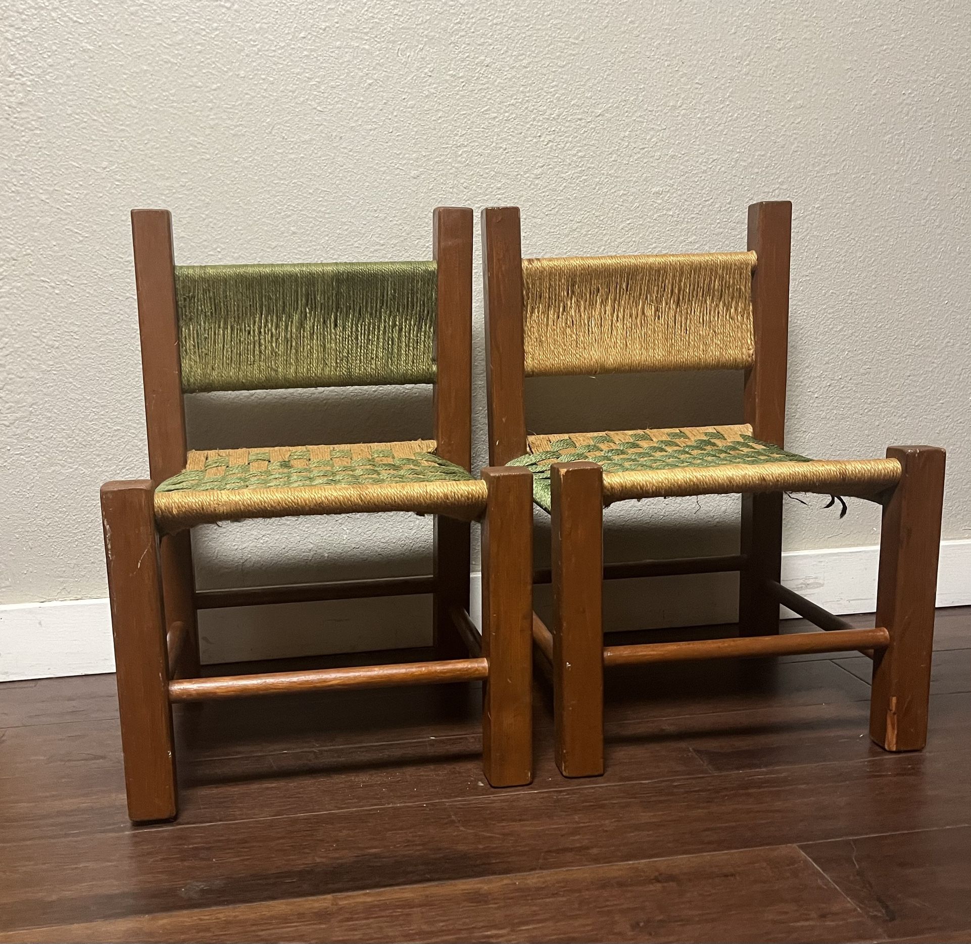  Retro Woven Children’s Chairs/Plant Stands