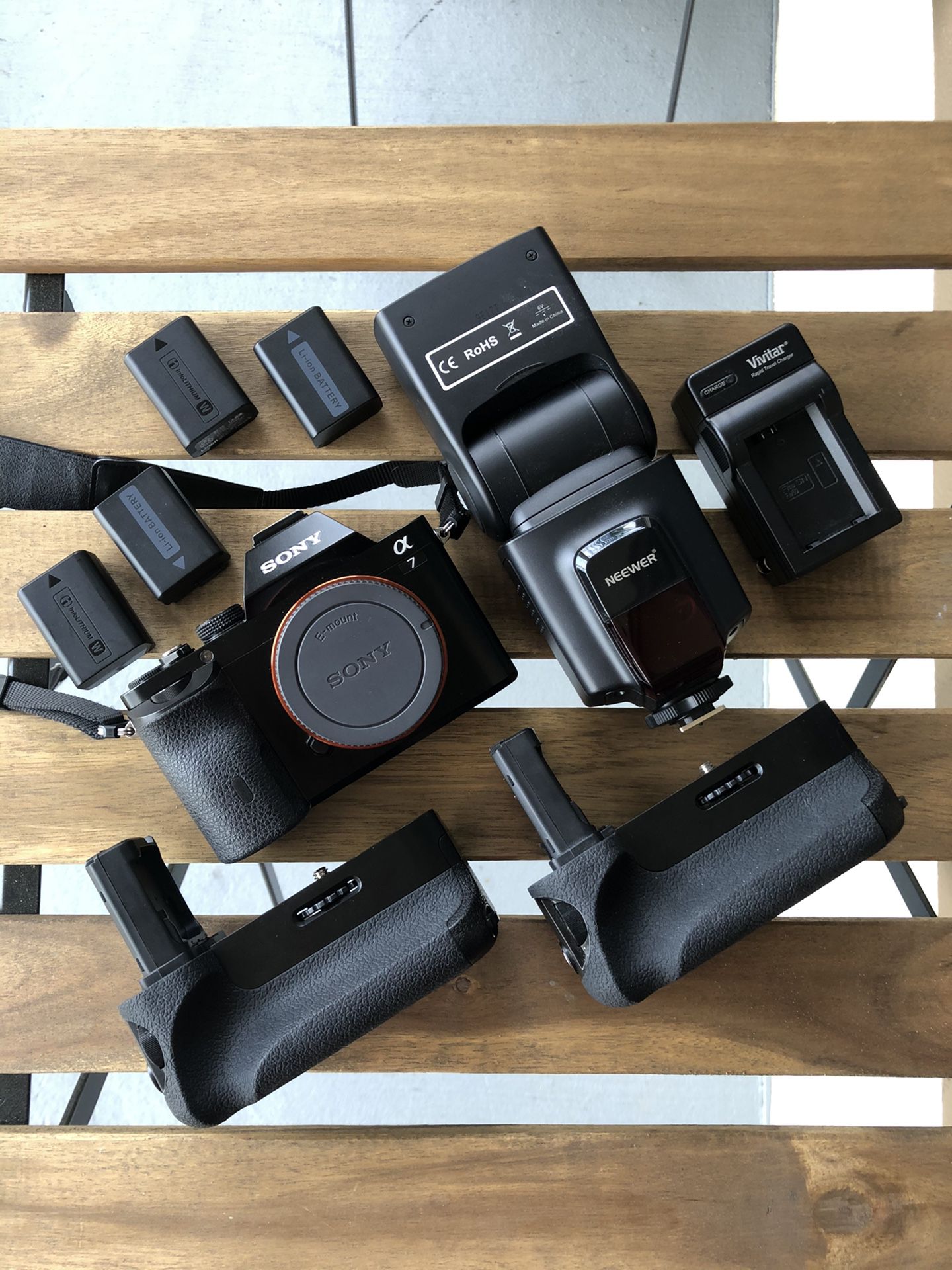 Sony A7 + Extras (Flash, Battery Grips, and more!)