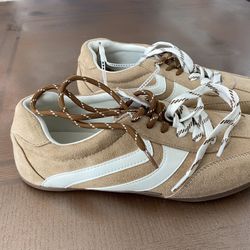 Brand New Steve Madden Akers Men's Beige/White Lace Up Sneaker US 9 M EU 42 UK 8