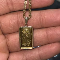 Unique Real Gold Rope Chain 24k Pendant 