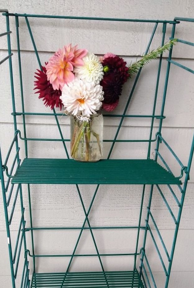Vintage Folding Metal Shelf