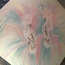 Beautiful Parrot Painting on Canvas - Pastel Colors