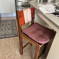 Two Beautiful Wood Bar Stools 