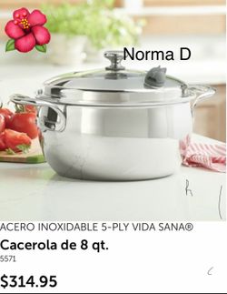 Olla de 8 qts vida sana 5 ply nueva en su caja 🌺 princess house 🌺