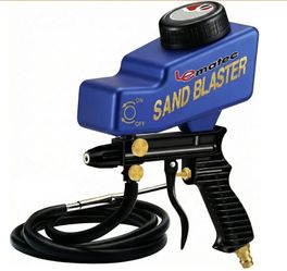 LE LEMATEC Sand Blaster Gun Kit – Portable Sandblaster For Air Compressor – Rust Removal & Glass Etching – Gravity Feed & Siphon Modes – AS118-2C