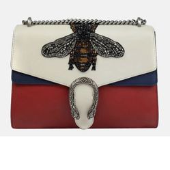 Gucci White/Red Dionysus Embellished Bee Shoulder Bag