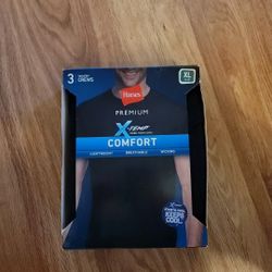 Hanes Mens XL Premium Comfort Temp-X Black T-Shirts 3 Pack