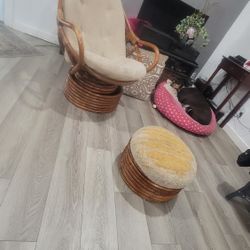 Fort Smiths 1970 Rattan Chair And Ottoman 