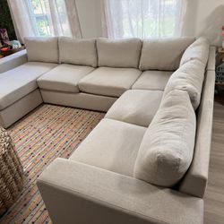 Fabric Sectional Sofa With Chase