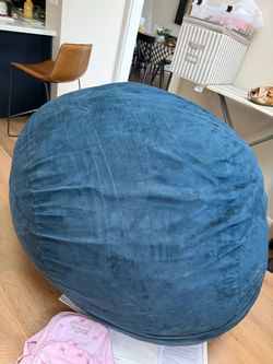 Large Blue MicroSuede Bean Bag Chair