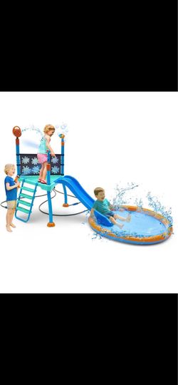 New in box water park splash pad pool with slide and sprinkler