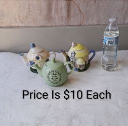 Collectable Ceramic Teapots In Excellent New Condition Unused (Price Is $10 Each)