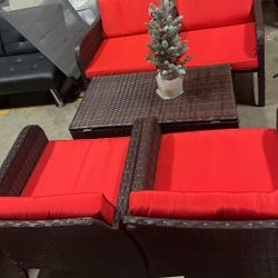 7  Pieces Patio Rattan Furniture Set