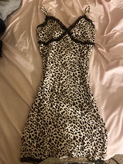 Cheetah dress with black lace