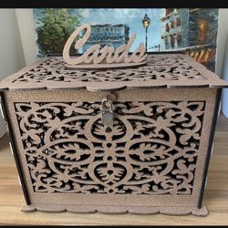 Used Wedding Card Box Rose Gold