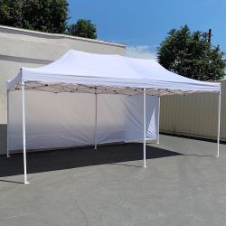 $205 (New) Heavy-duty canopy 10x20 ft with (2 sidewalls), ez popup shade outdoor gazebo, carry bag