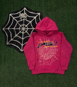 Pink sp5der designer sp5der hoodie clothing