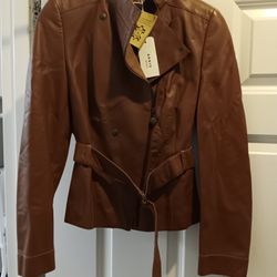 Akris Punto Lambskin Leather Jacket 