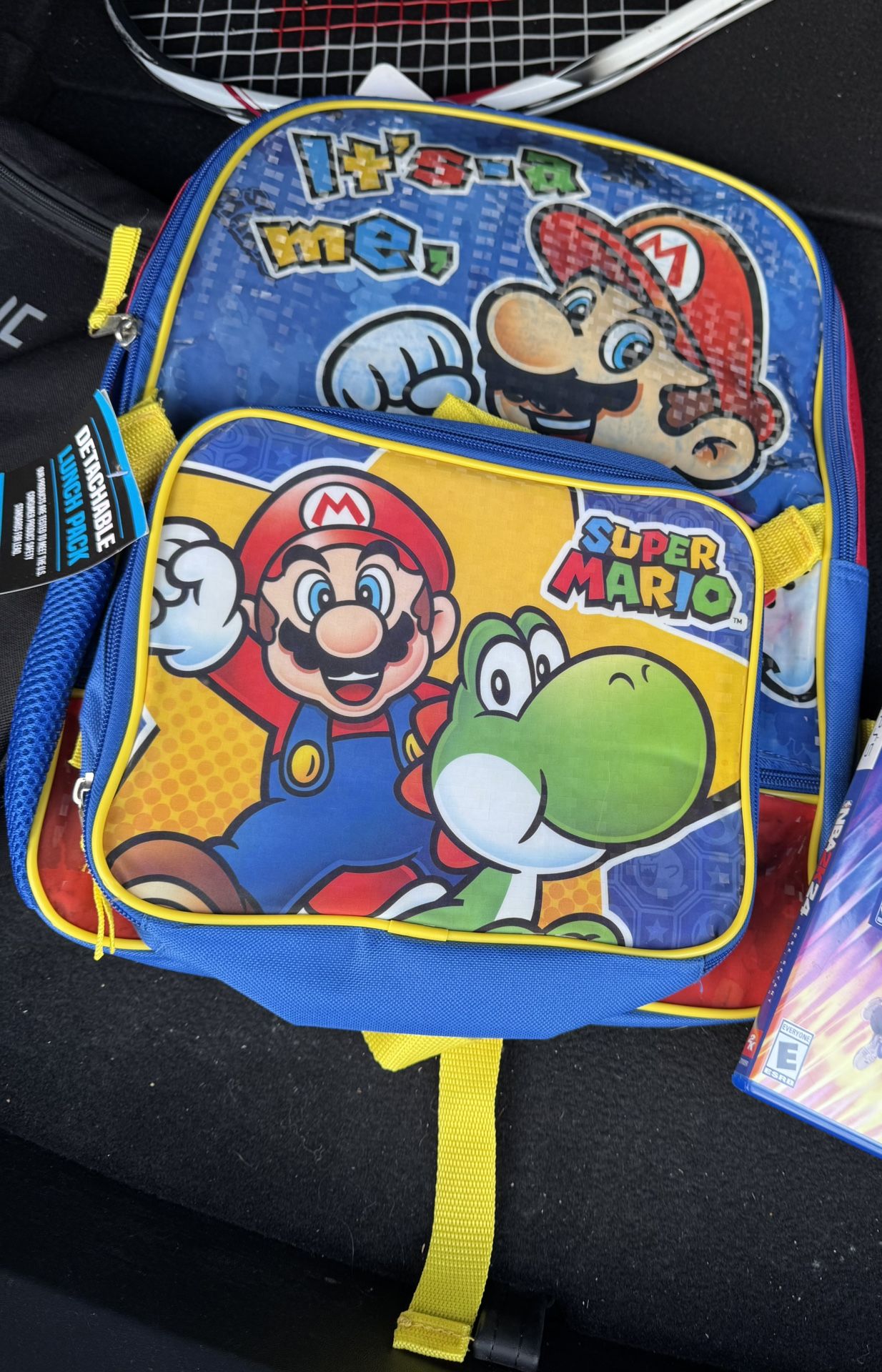 Super Mario Bros Backpack W/Lunch Bag (Brand New)