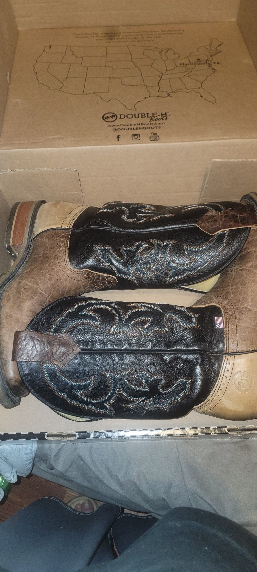 Double H Pull On Square Toe Work Boots 