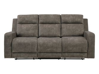 Muncie Brown Double Reclining Sofa
