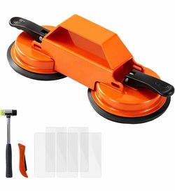 Floor Gap Fixer Tool, Dual 45°Striking Surface Floor Gap Repair Tool, Heavy Duty Suction Cup Plank Grabber with Acrylic Sticky Pads & Hammer for Lamin