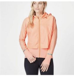 Sweaty Betty XS Womens Light Weight Fast Track Running Jacket in Nectarine Orange