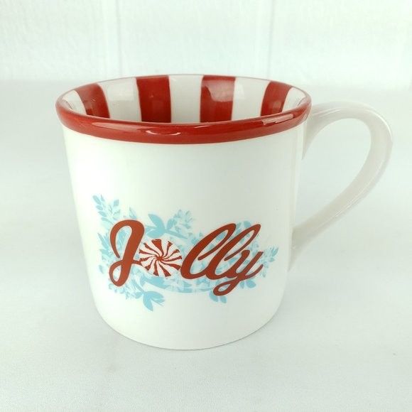 Starbucks Holiday 2007 Jolly Peppermint Christmas Coffee Mug Cup 14 oz