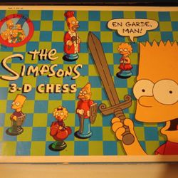 Vintage 1991 20th Century Fox Simpsons 3D Chess Set. Complete. No. Lowballers.