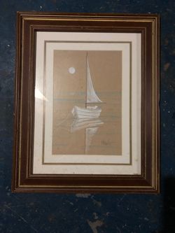 Pair of boat pictures, $5
