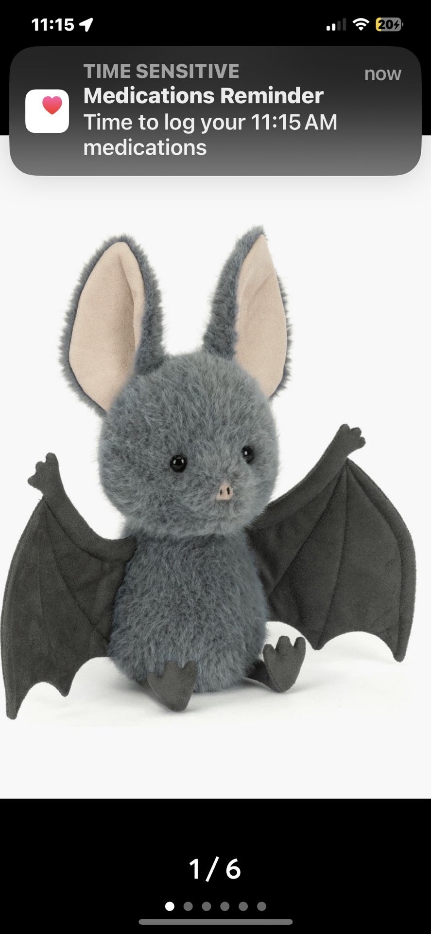 NWT! Jellycat Boox Bat Plush