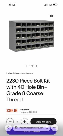 Industrial bolt bin
