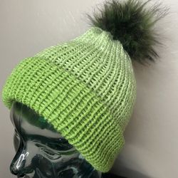 Unisex Reversible Adult Hand Knit Beanie 
