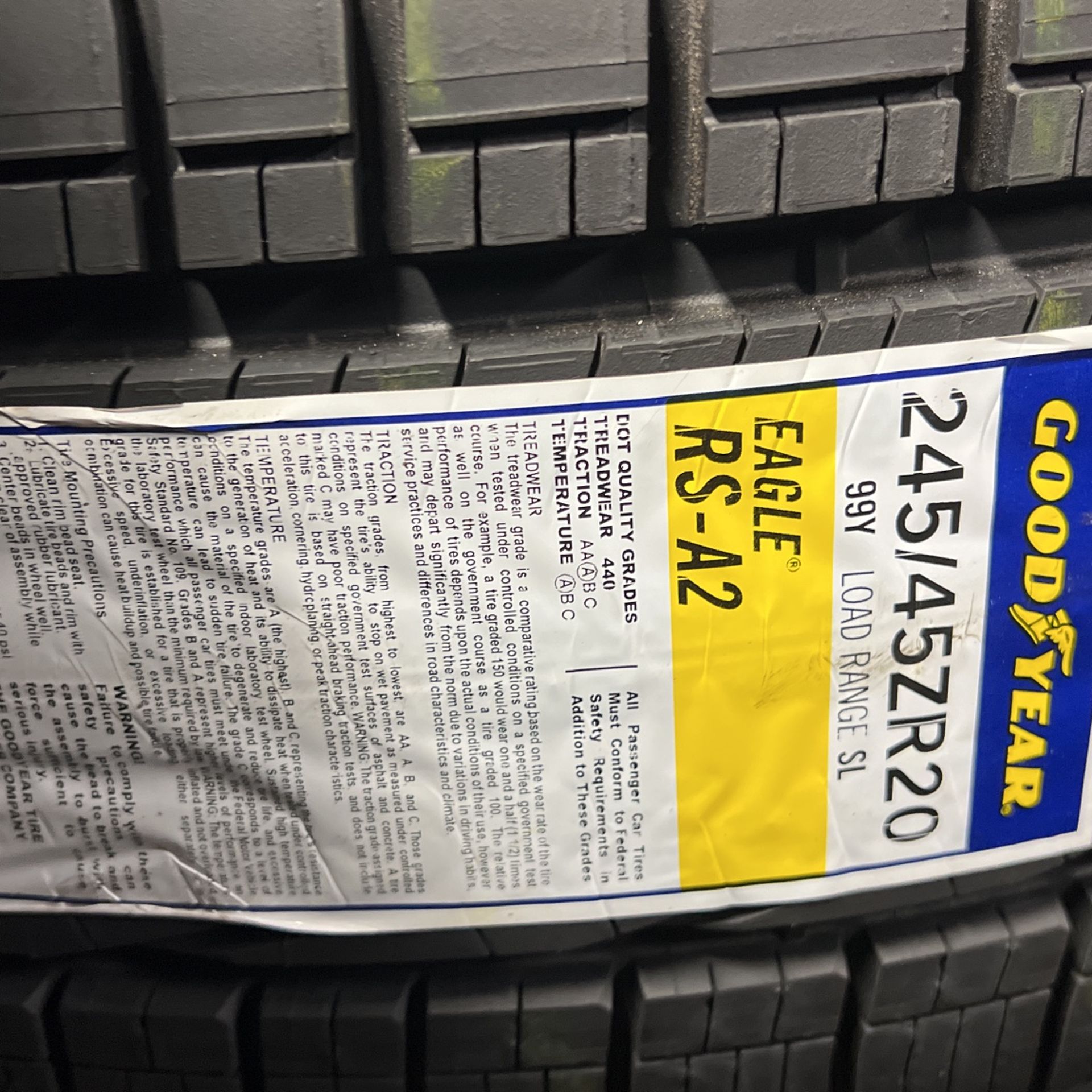 245/45/20 Goodyear Eagle RSA2