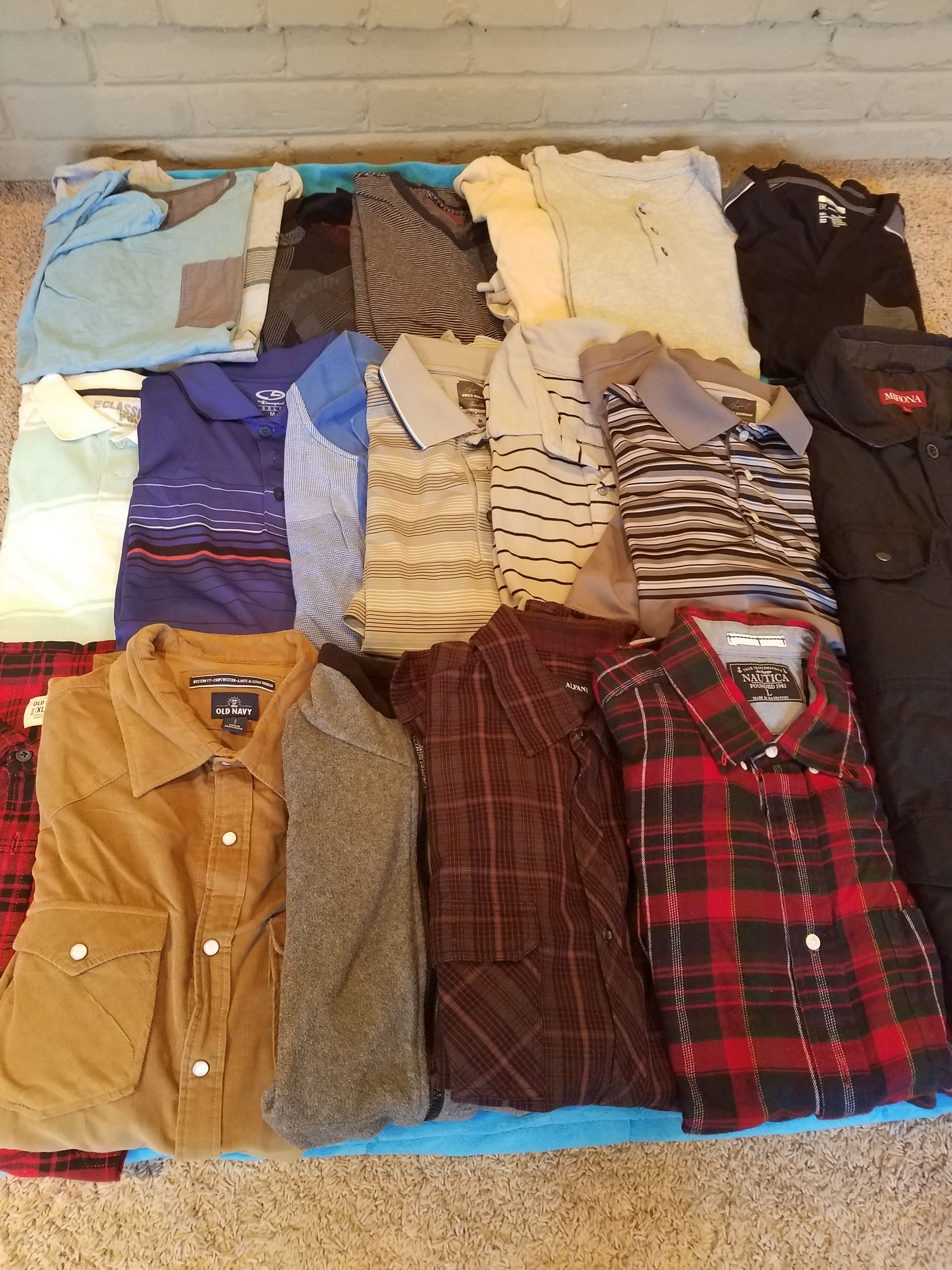 CLOTHING LOT (MEN'S SIZE MEDIUM AND LARGE)