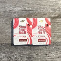 Dove Oat Milk & Berry Brulee Plant Based Cleansing Bar $4 Each 