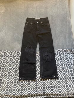 Dark heavyweight Levi’s denim reworked distressed