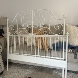 white full sized ikea bed frame
