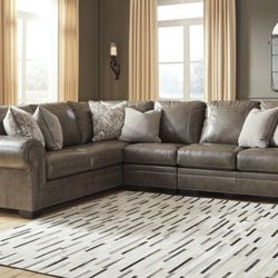 Roleson Quarry LAF Leather Sectional

