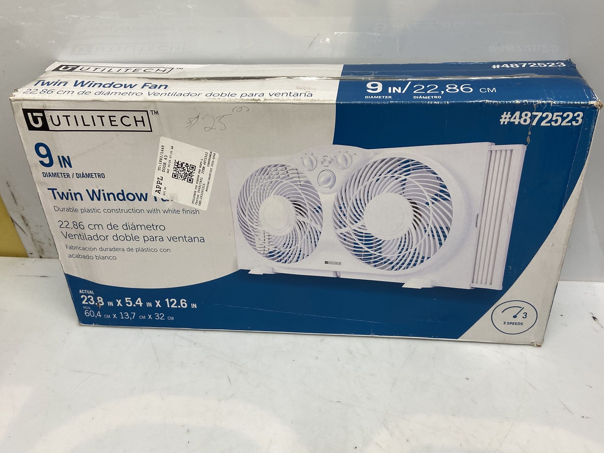 Utilitech 9-inch 3 Speed Window Fan