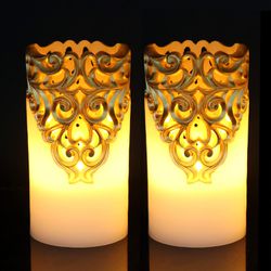 Flameless Candles Battery Operated Real Wax LED Flickering Light Pillar Candle for Home Decoration