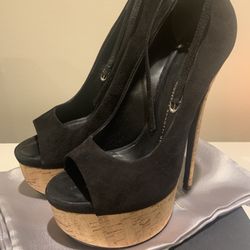 👠Giuseppe Zanotti Denny 115 Skyhigh Plataform Pumps Black Suede like New !!!